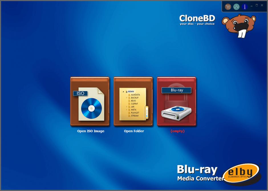 CloneBD main screen