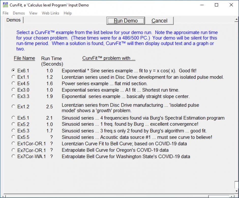 screenshot of program