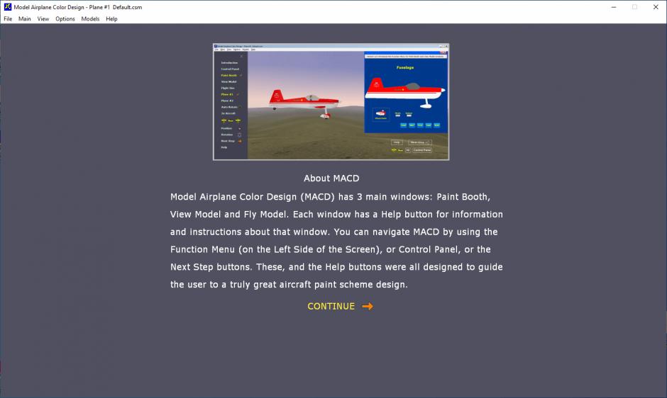 Model Airplane Color Design main screen