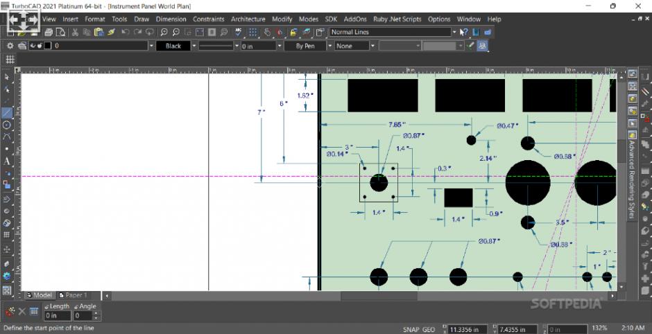 TurboCAD Platinum main screen