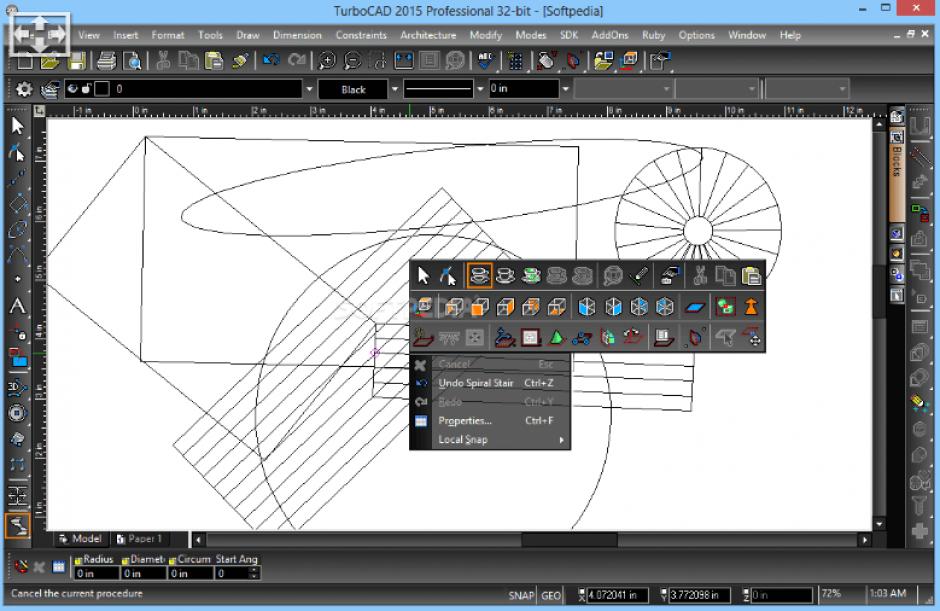 TurboCAD Professional main screen