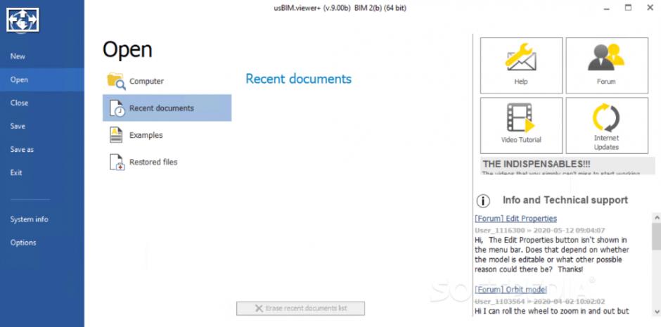 usBIM.viewer+ main screen