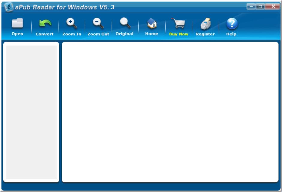 ePub Reader for Windows main screen