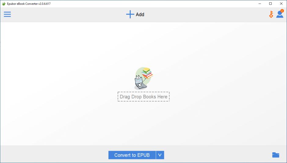 Epubor eBook Converter main screen