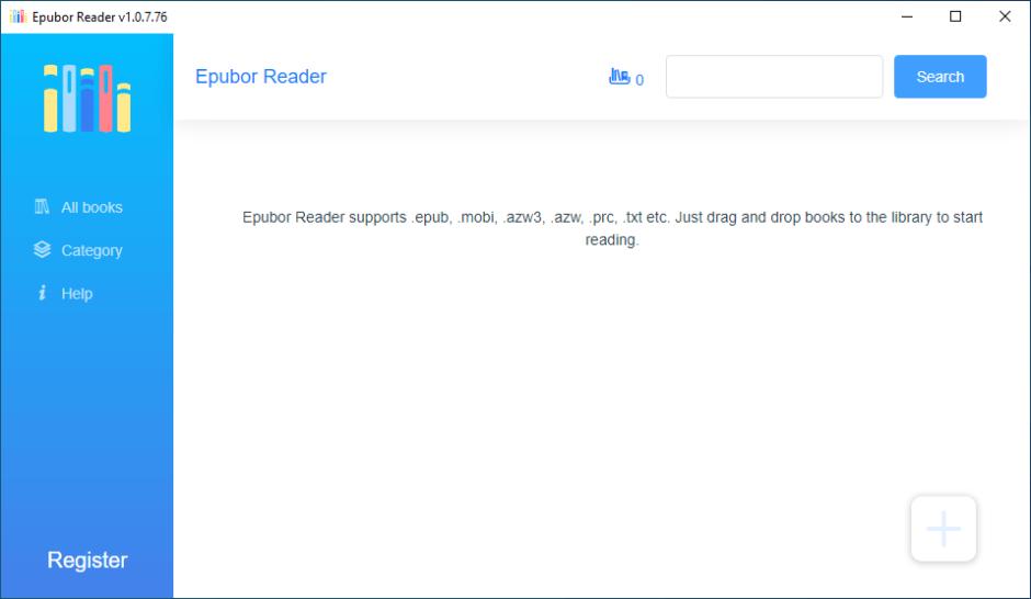 Epubor Reader main screen