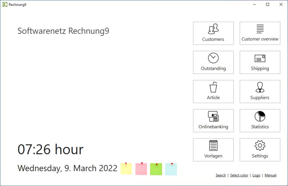 Invoice9 main screen