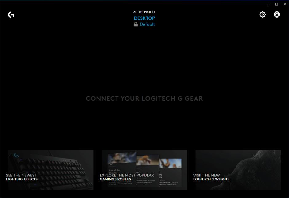 Logitech G HUB main screen