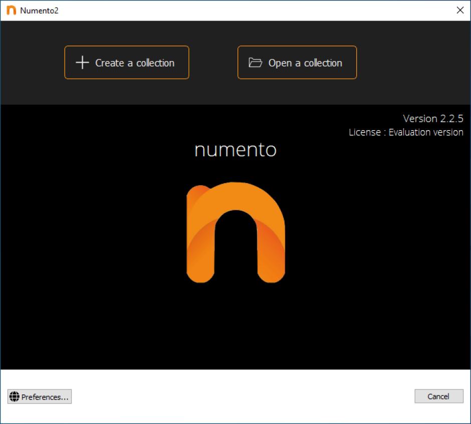 Numento2 main screen