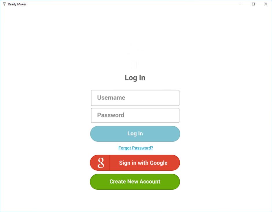 Ready Maker main screen