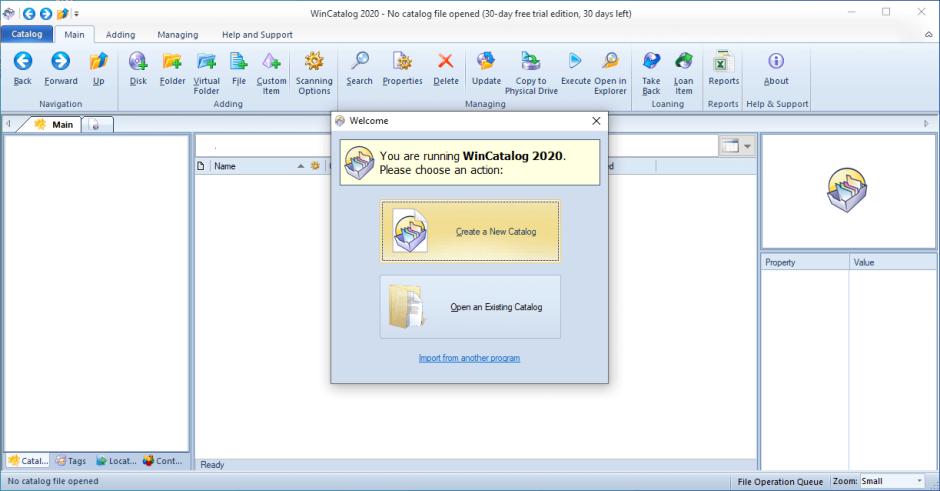 WinCatalog 2020 main screen