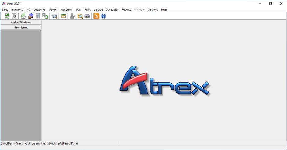Atrex Inventory main screen
