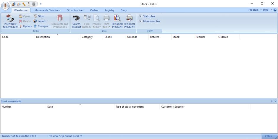 screenshot of program