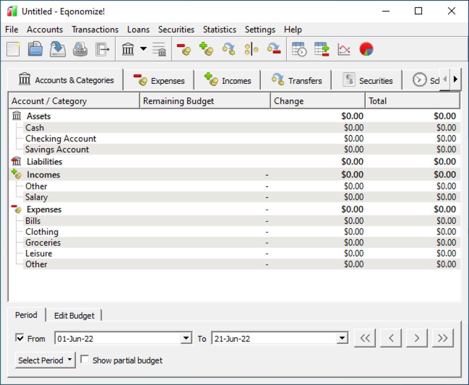 screenshot of program