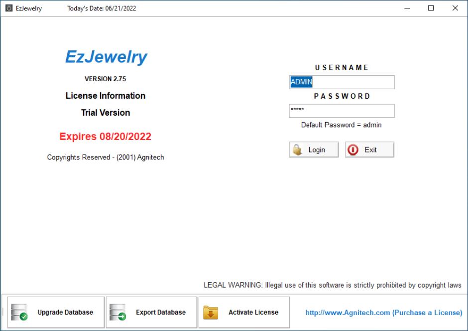 EzJewelry main screen