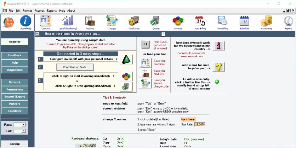 screenshot of program