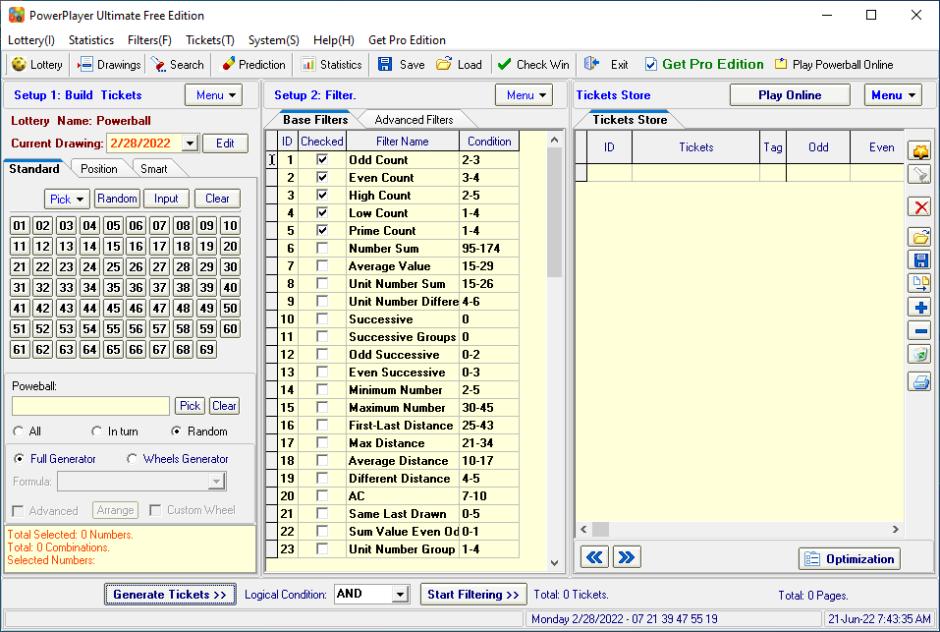 screenshot of program