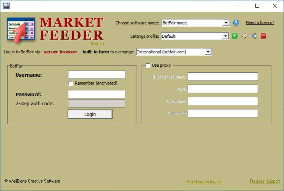 Market Feeder Pro main screen