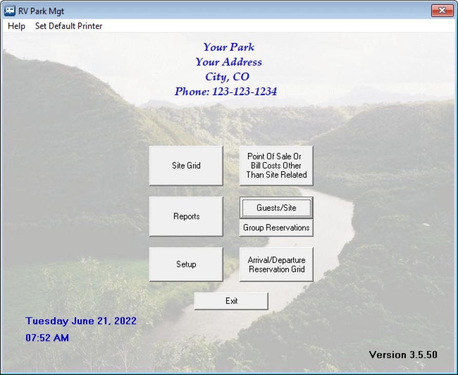 screenshot of program