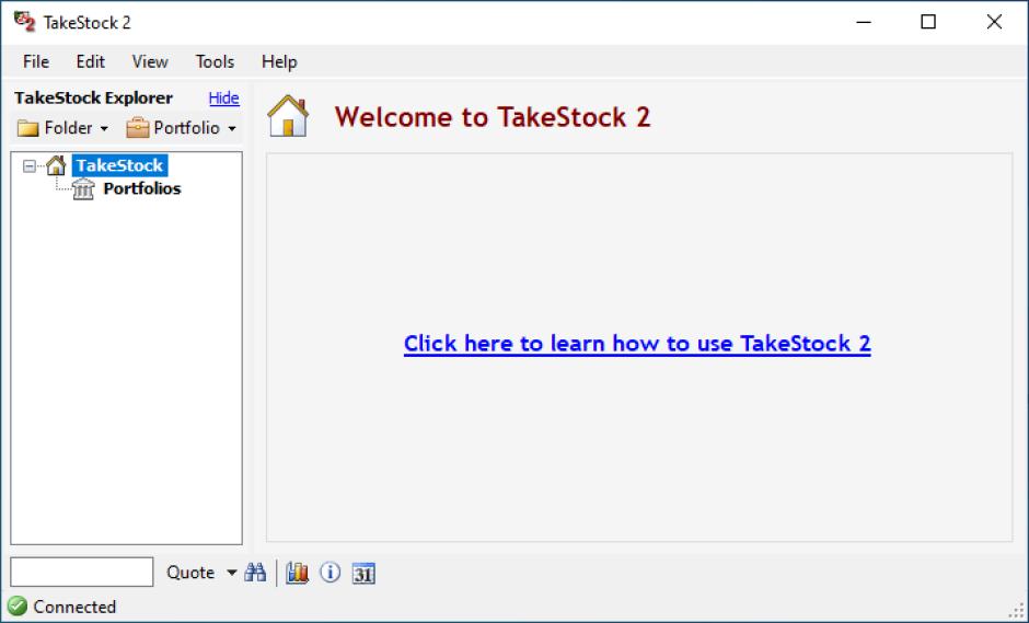 TakeStock2 main screen