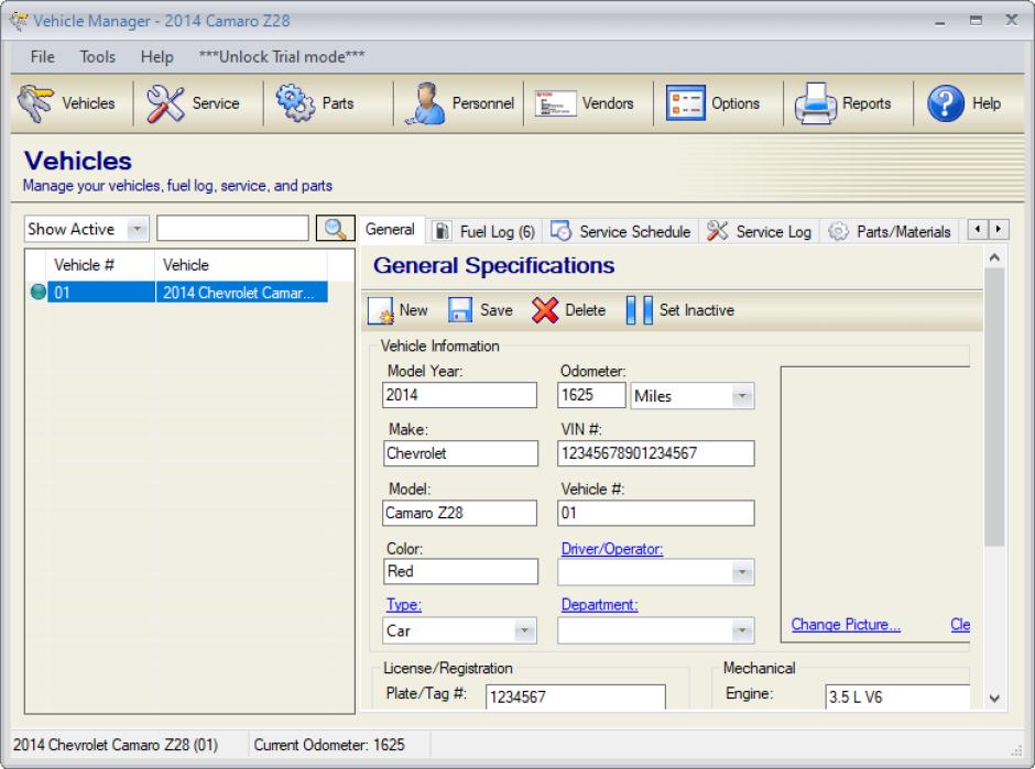 screenshot of program