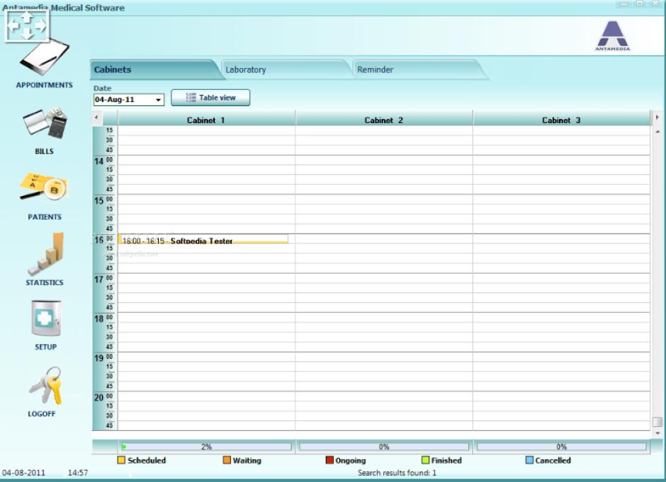Antamedia Medical Software main screen