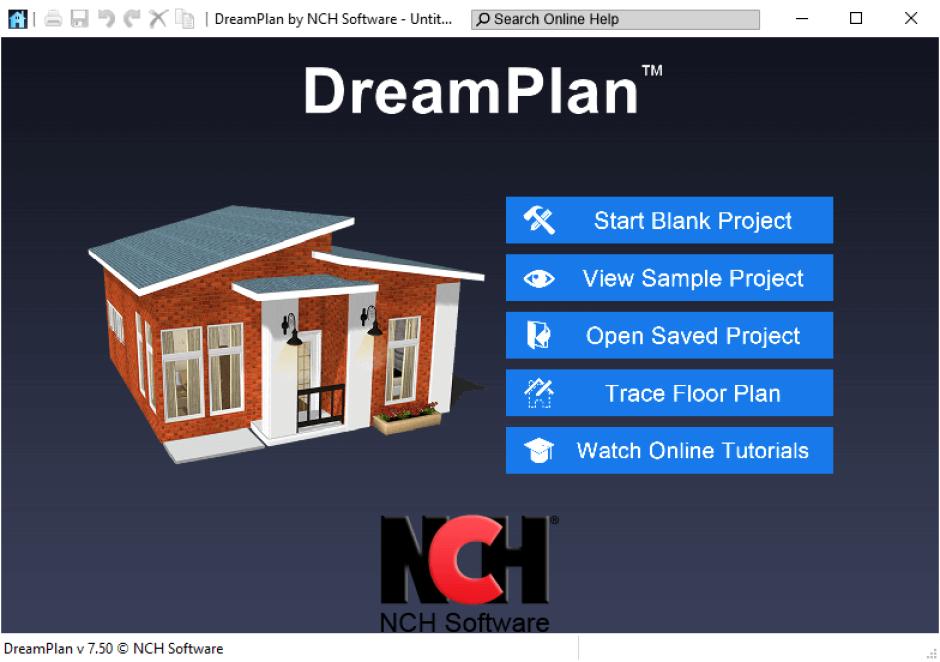 DreamPlan Home Design Software main screen