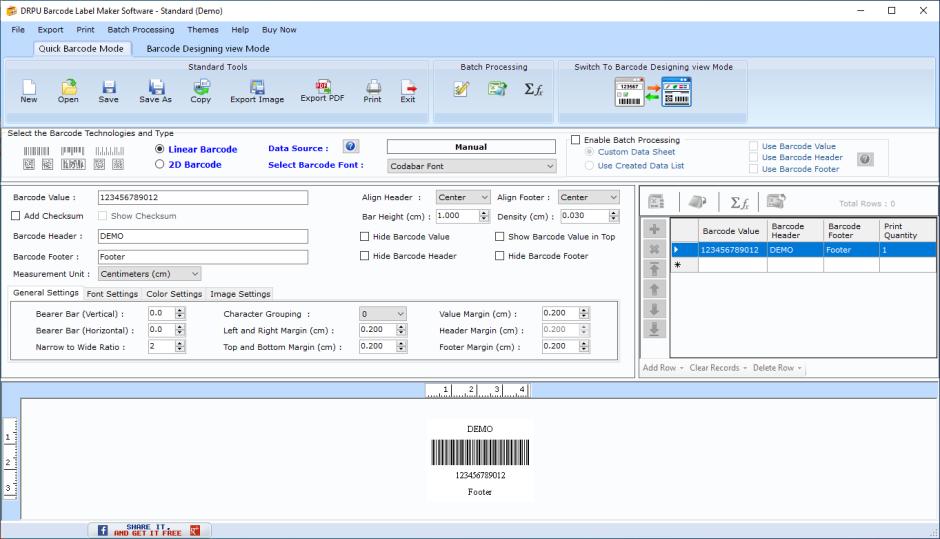 DRPU Barcode Label Maker Professional main screen