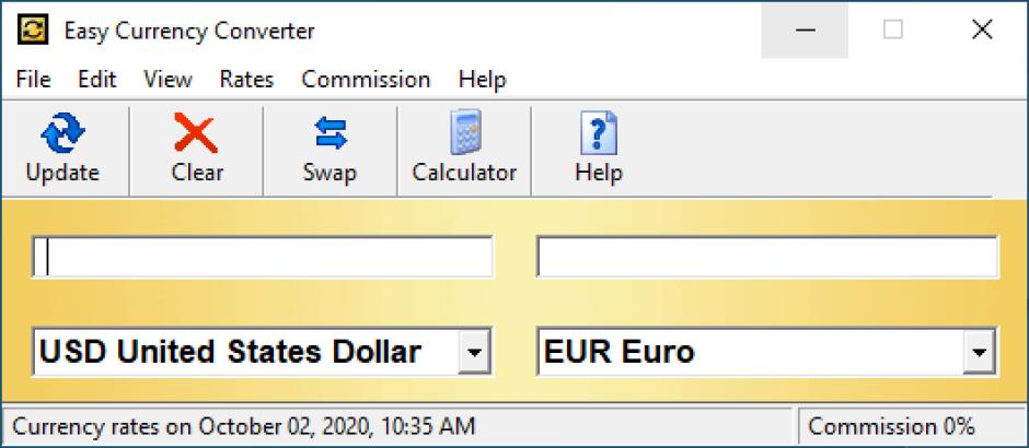 Easy Currency Converter main screen