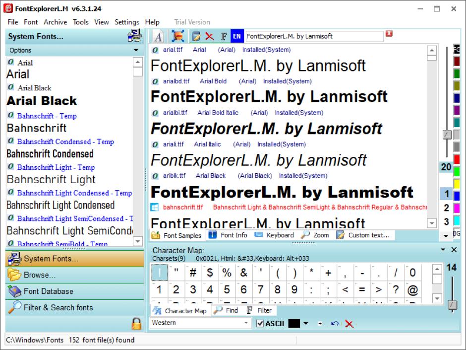 screenshot of program