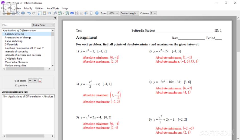 Infinite Calculus main screen