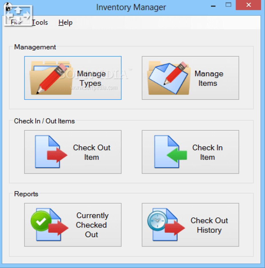 Inventory Manager main screen