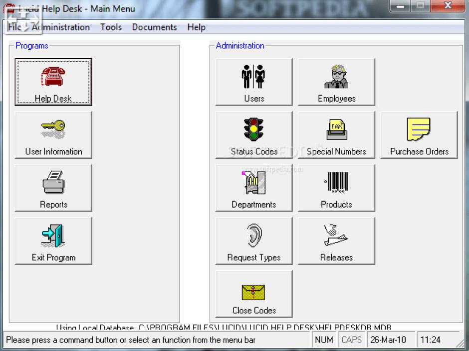 screenshot of program