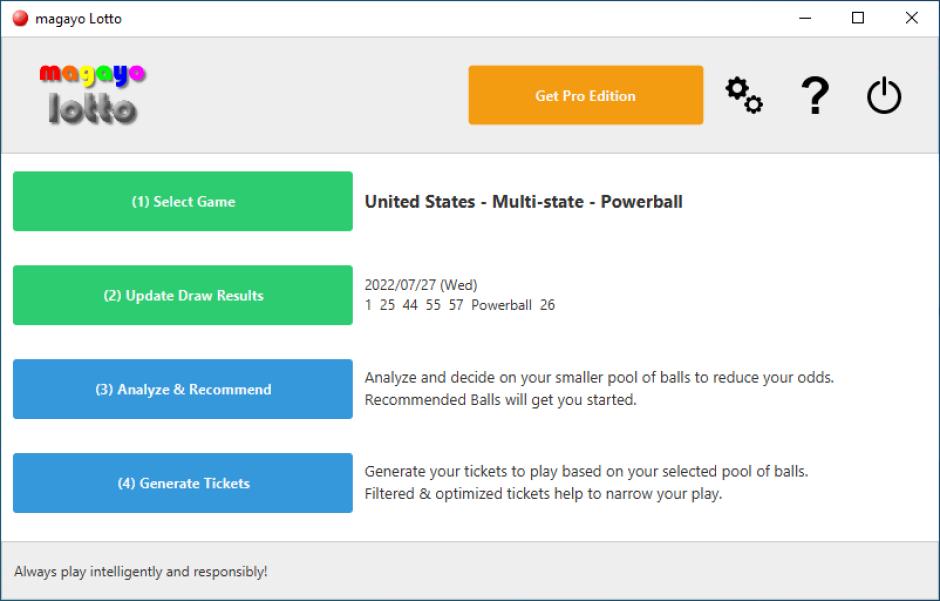 magayo Lotto main screen