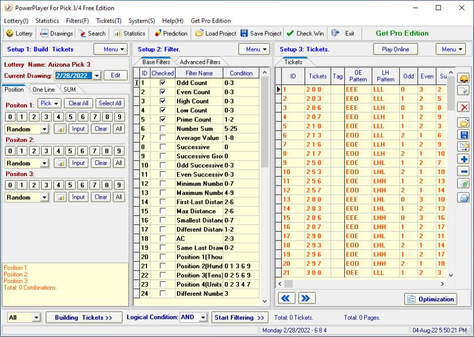 screenshot of program