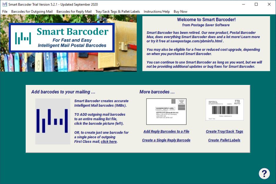 Smart Barcoder main screen