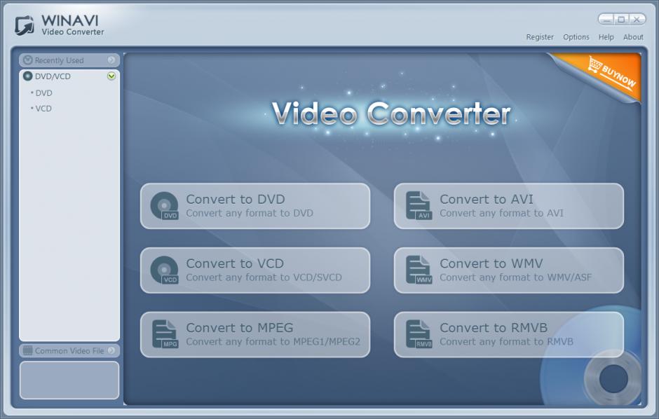 WinAVI Video Converter main screen