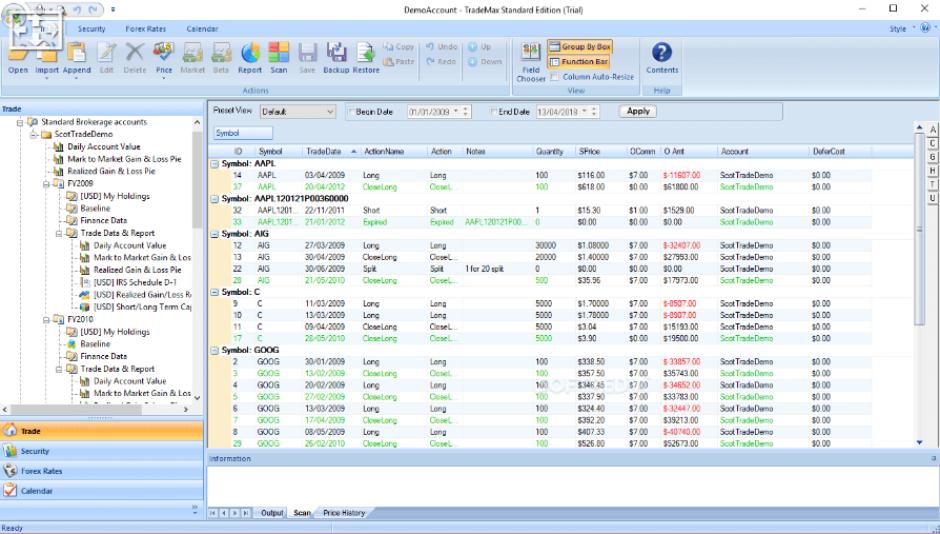 TradeMax Standard main screen