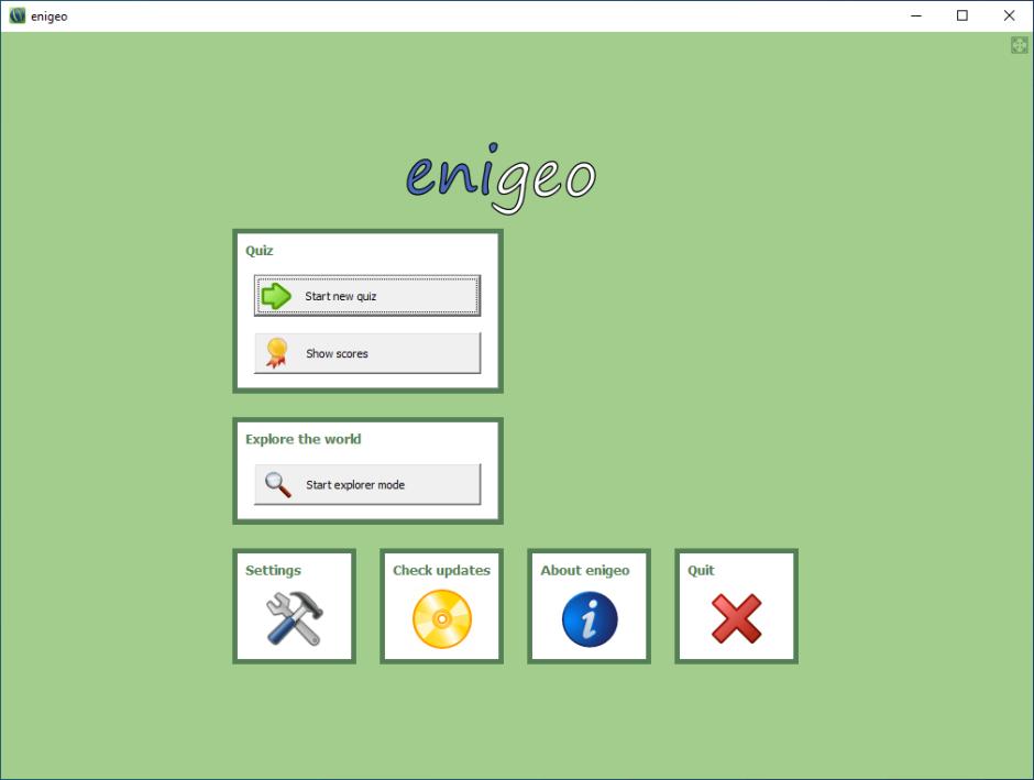 Enigeo main screen