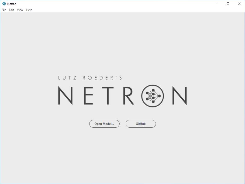 Netron main screen