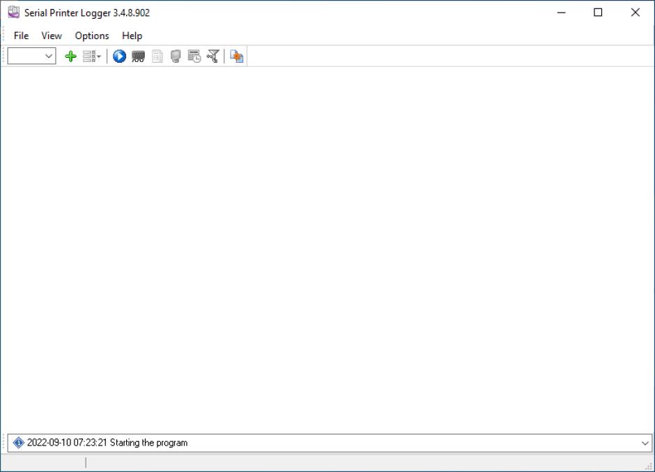 Serial Printer Logger main screen