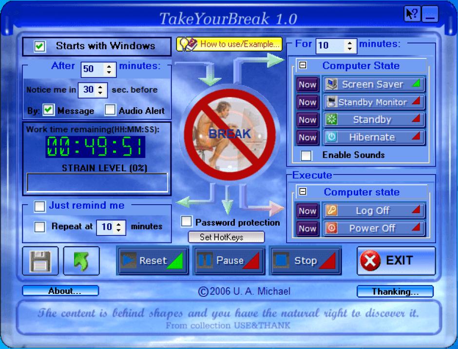 screenshot of program