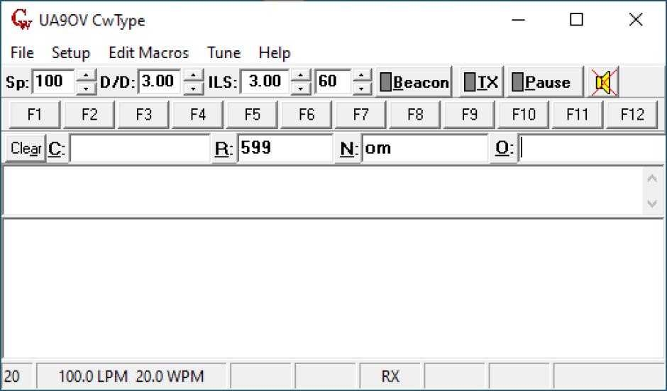 UA9OV CwType main screen