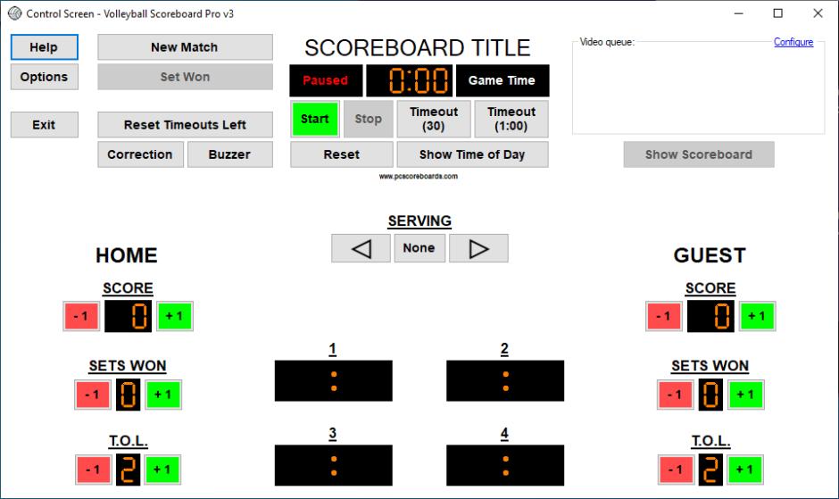 Volleyball Scoreboard Pro main screen