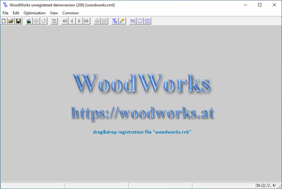 WoodWorks main screen