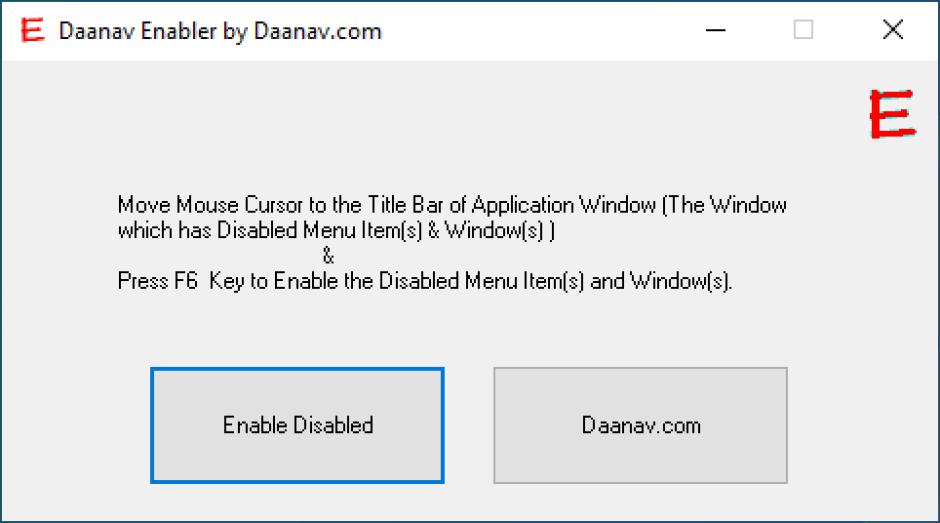 Daanav Enabler main screen