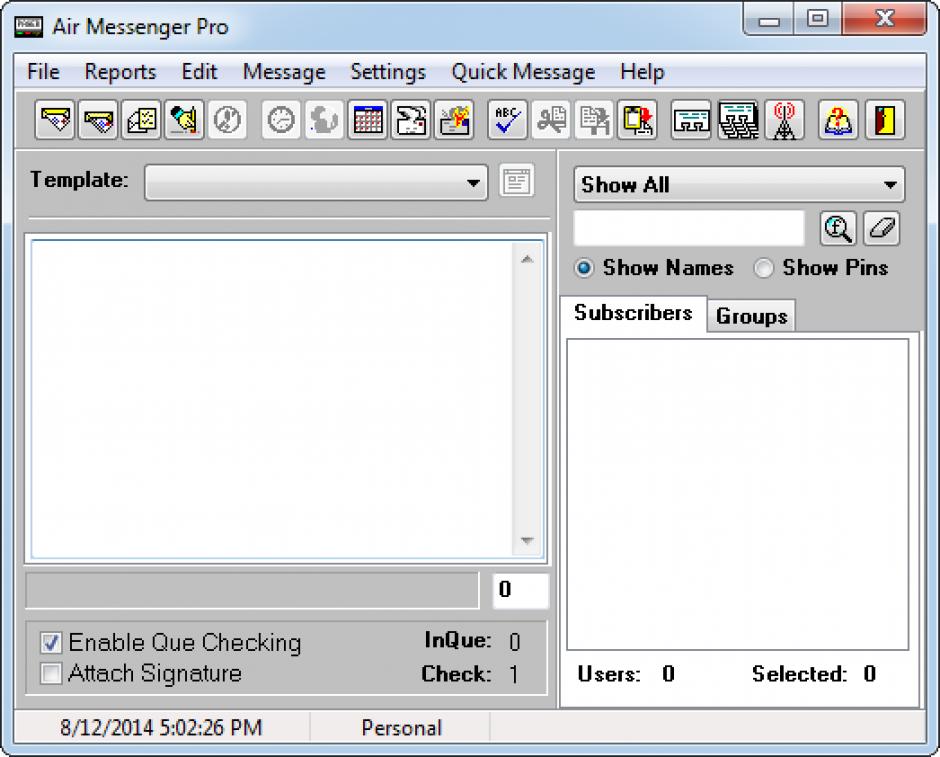 screenshot of program