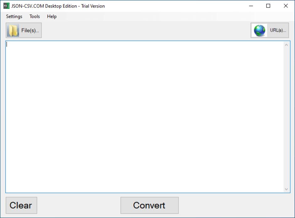 JSON-CSV.COM Desktop main screen