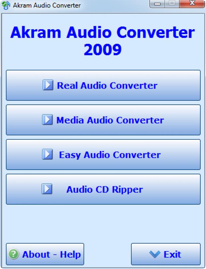 Akram Audio Converter main screen