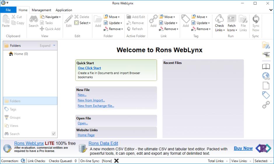 Rons WebLynx main screen