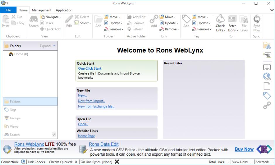 Rons WebLynx main screen